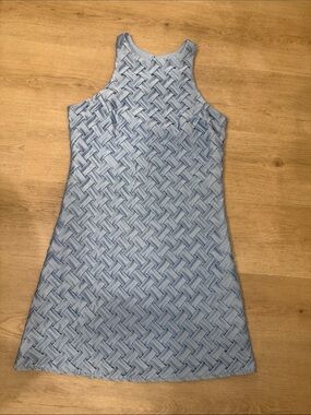 She + Sky Light Blue Textured Racerback Mini Dress